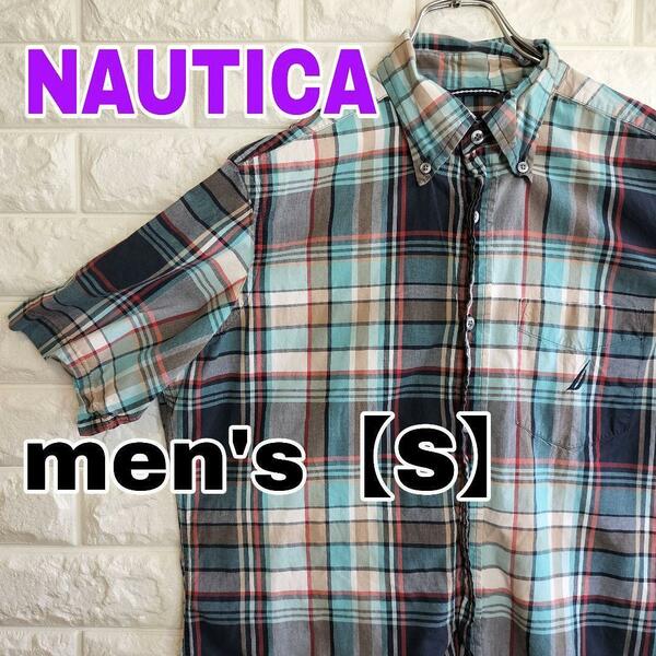 A67【NAUTICA】半袖シャツ【メンズS/P】チェック