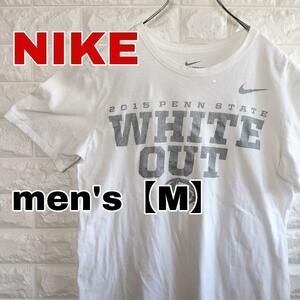 A747【NIKE】半袖プリントロゴTシャツ【メンズM】ホワイト