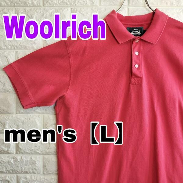 A68【Woolrich】半袖ポロシャツ【メンズL】ピンク
