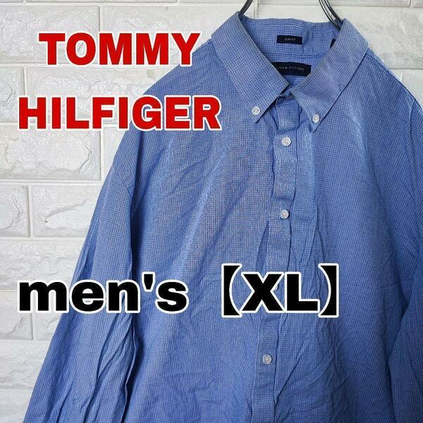 A891【TOMMY HILFIGER】長袖シャツ　チェック【メンズXL】