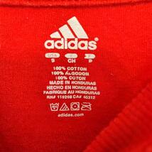 A287【adidas】プリントTシャツ　半袖【メンズS】レッド_画像4