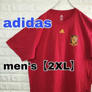 A712【adidas】半袖プリントTシャツ【メンズ2XL】レッド