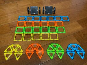 ボーネルンド マグ・フォーマー (MAGFORMERS) 44ピース＋車輪パーツ2個