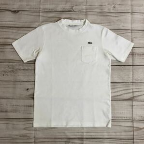 ラコステ 鹿子 Tシャツ 半袖 白 ホワイト LACOSTE ポケットT ポケT ワニ ワンポイント ロゴの画像1