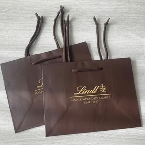 ショップ袋 Lindtリンツ 紙袋 2枚 新品