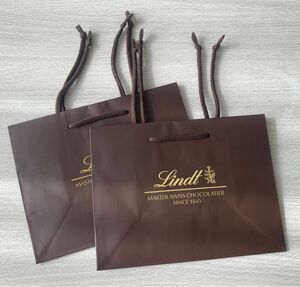 ショップ袋 Lindtリンツ 紙袋 2枚 新品