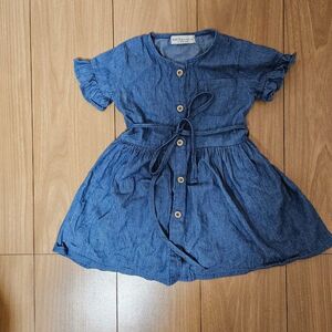 earth　music&ecology　ベビー服　キッズ　デニムワンピース　80cm 半袖