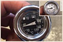 油温計 ショベル オイルタンク/ディップスティック ℃表示／摂氏 FL/FLH/FX/FXE/FXS/FXWG オイルテンプゲージ オイルクーラー 温度計_画像1