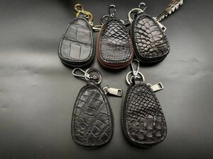  super-discount prompt decision ~5 point set! crocodile key case genuine article wani leather men's original leather key inserting . leather hook . color present new goods 