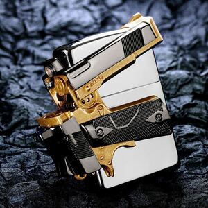 銃型ZIPPO ライター 新品 立体感を備えた ZIPPO ジッポー オイルライター 重量感 真鍮 未使用