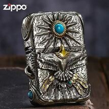 1円~新品 希少品 手彫り ライター 立体感を備えた ZIPPO ジッポー オイルライター 重量感 真鍮 シルバー 未使用_画像1