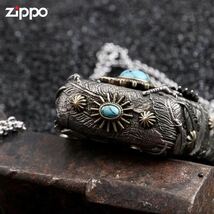 超希少品 手彫り ZIPPO ライター 羽付き　未使用 立体感を備えた ジッポー オイルライター 重量感 真鍮 木箱付き 新品_画像4