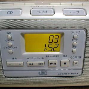 SONY CFD-W78 CD-R/RW AM-FM Stereo Double Cassette Corder 動作OK！ 2012年製 パールホワイト CD/AM-FM ダブル ラジカセの画像5