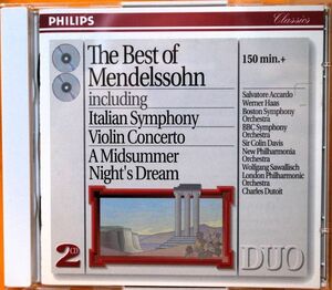 2CD　PHILIPS　米・輸入盤　☆　ザ・ベスト・オブ・メンデルスゾーン　☆　サヴァリッシュ・C.デイヴィス・デュトワ／BSO・BBC.so・LPOほか