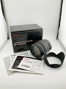 シグマ 18-250mm 1:3.5-6.3 DC OS カメラレンズ OPTICAL STABILIZER 説明書 箱付き (k5557-n93)
