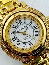 Lassen クリスチャン・ラッセン QZ 白文字盤 ゴールドカラー 腕時計【k3173】_画像2