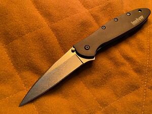 未使用　Kershaw Leek 折り畳み カスタム　ナイフ　フォールディングナイフ stonewashed 1660 SWBLK カーショウ　Ken Onion USA