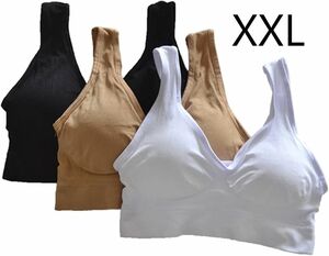 ジニエブラ ベーシックカラー 2XL(XXL) 3枚セット ノンワイヤー スポブラ スポーツブラ ナイトブラ マタニティー ジニエ genie bra ブラ A