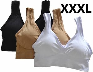 ジニエブラ ベーシックカラー 3XL(XXXL） 3枚セット スポーツブラ ナイトブラ マタニティー 授乳 育乳 インナーウェア genie bra ジニエ