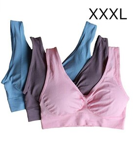 ジニエブラ XXXL(4L) パステルカラー 3枚セット ジニエ スポーツブラ ナイトブラ マタニティー 授乳 育乳 genie bra スポブラ ブラジャー