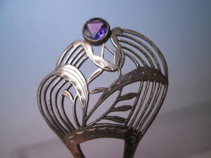 [. month ] antique * purple glass .... love appear ornamental hairpin 