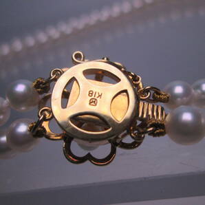 【江月】MIKIMOTO K18 アコヤ真珠珠 4.5～8.0mm 2連ネックレス 42,6g 御木本真珠 正規品 ケース無しの画像10