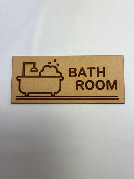 バスルーム木製 サインプレート BATH ROOM 05