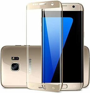 2枚入り 金 Galaxy S7 Edge SCV33 SC-02H 3D 曲面 ガラス フィルム 液晶 画面 保護 シール シート スクリーン ギャラクシー Glass Film 9H