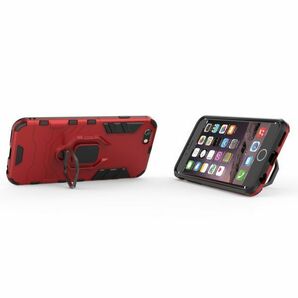 T在庫処分 赤 iPhone 6 iPhone 6s 指リング付き ケース 衝撃吸収 カバー アイフォーン シクス エス 本体 保護 丈夫な耐衝撃 スタンド機能の画像2