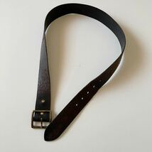 【名作/Italy製】RRL “Distress Leather Belt” 32 レザー ベルト Ralph Lauren ヴィンテージ ブラック_画像6