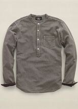 【希少】RRL “Black Striped Henry Shirt” M ヘンリー ネック プルオーバー シャツ カットソー ニット Ralph Lauren ヴィンテージ_画像2