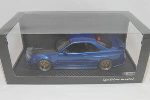 1円スタート【イグニッションモデル　1/18】日産スカイラインGT-R（R34）ニスモ　NISMO　Z-tune　ベイサイドブルー　ignition model　0017