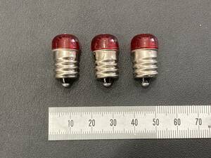 LED電球(E12、AC/DC24V、赤色) ３個セット　火災報知機　屋内消火栓　G-1440　等の電球サイズ