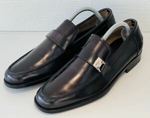 【Salvatore Ferragamo】6.5 EE 24.5cm サルヴァトーレ フェラガモ ガンチーニ メンズ ビジネスシューズ ローファー ダークブラウン 極美品