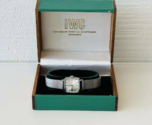 IWC アンティーク 手巻き シルバー文字盤 レディース腕時計 可動品 箱付き