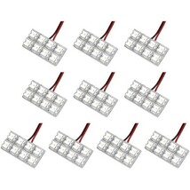 10個セット●● 12V FLUX8連 2×4 LED 基板 端子形状T10×36-37mm ルームランプ ホワイト_画像1