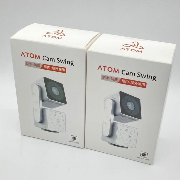 未使用 ATOM Cam Swing 防犯カメラ2台セット 4.5m専用延長ケーブル2本付き