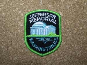 80s ジェファーソン記念館JEFFERSON MEMORIAL WASHINGTON D.C.ワッペン/ビンテージ大統領ワシントンDCスーベニア アップリケ土産Patch D22