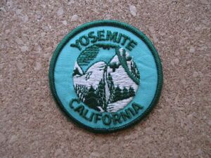 80s ヨセミテ国立公園YOSEMITEワッペン/NATIONAL PARKカリフォルニアVintage登山patchロゴ ビンテージ旅行アウトドア土産USAパッチ自然 D22