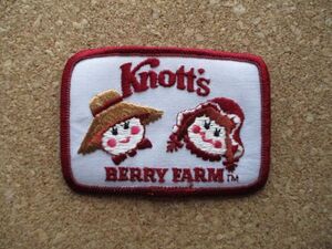 80s ナッツベリーファーム遊園地Knott's BERRY FARMワッペン/カントリーPATCHキャラクターUSAビンテージ アン＆アンディ土産アップリケ D21