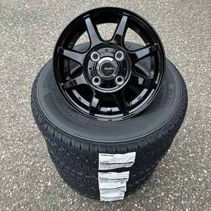 4本送料込み35800円～ 2023年製 ブリヂストン K370 145/80R12 80/78N 新品 ブラック アルミホイールセット■九州は発送不可■