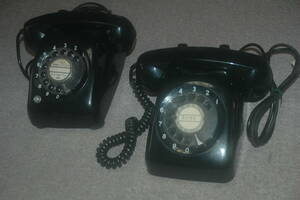 B408 Showa Retro black telephone 601-A2 605B 2 pcs. 