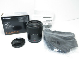 【 極美品 保証残 】Panasonic LUMIX G MACRO 30mm F2.8 ASPH レンズ 元箱付 パナソニック [管PN2624]