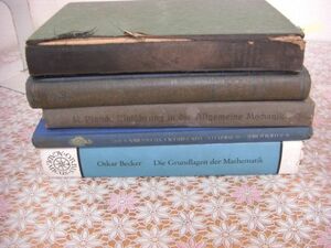 独文数学洋書 5冊 マックス・プランク、ハンス・ラーデマッヘル、ルイ・クチュラ、オスカー・ベッカー F2