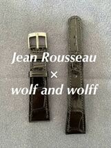 ジャンルソー wolf and wolff ブラック クロコダイル アリゲーター 時計 ベルト レザー Jean Rousseau 腕時計 ウォッチ ベルト Atelier103_画像1