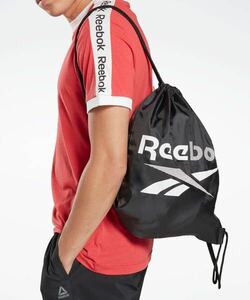 新品Reebok リーボック トレーニング エッセンシャルズ ジムサック シューズ入れ　ウェア入れ　リュックサック　巾着ショルダー バッグ　黒