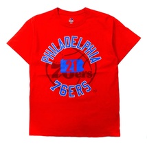 MAJESTIC ナンバリング プリントTシャツ M レッド コットン NBA PHILADELPHIA 76ERS_画像2