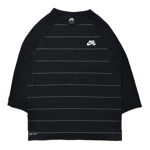 NIKE SB ラグランスリーブTシャツ M ブラック コットン ワンポイントロゴプリント