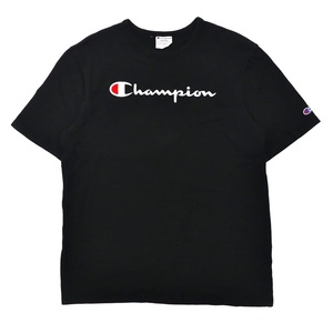 CHAMPION ビッグサイズ ロゴTシャツ XL ブラック コットン スクリプトロゴ刺繍