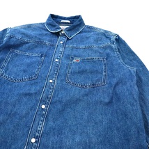 TOMMY JEANS バックグラフィック デニムシャツ L ブルー スナップボタン DM0DM06735_画像5